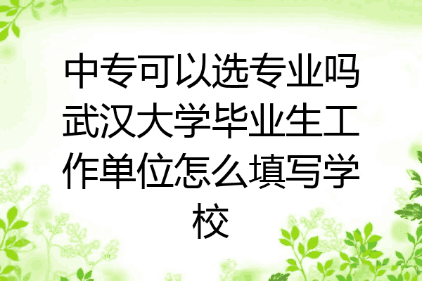 中专可以选专业吗武汉大学毕业生工作单位怎么填写学校