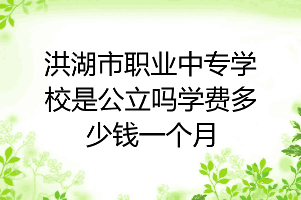 洪湖市职业中专学校是公立吗学费多少钱一个月