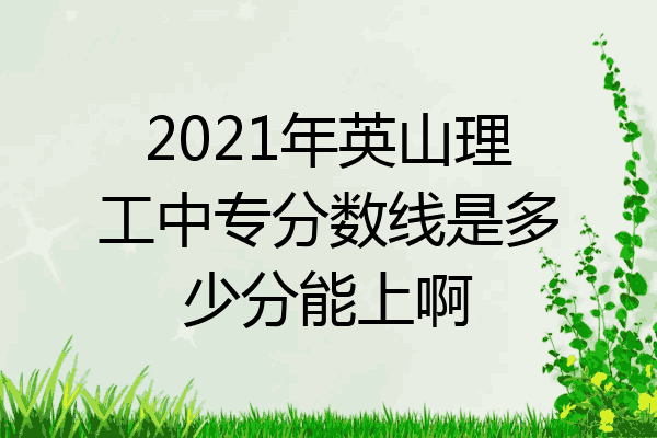 2021年英山理工中专分数线是多少分能上啊