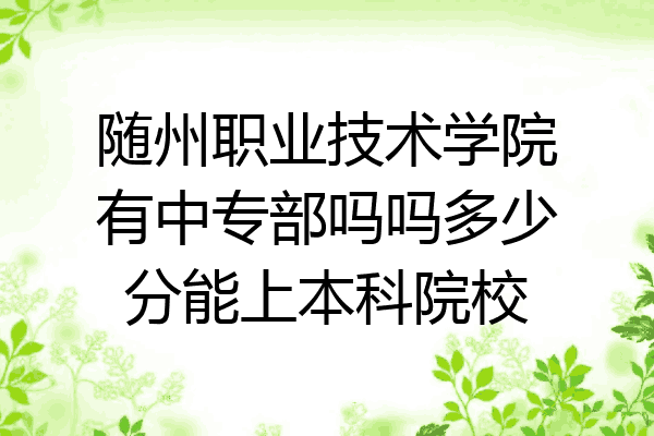 随州职业技术学院有中专部吗吗多少分能上本科院校