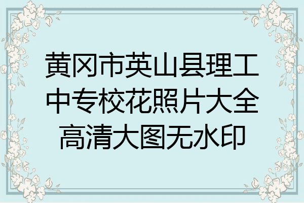 黄冈市英山县理工中专校花照片大全高清大图无水印