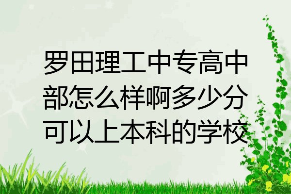 罗田理工中专高中部怎么样啊多少分可以上本科的学校