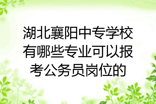 湖北襄阳中专学校有哪些专业可以报考公务员岗位的