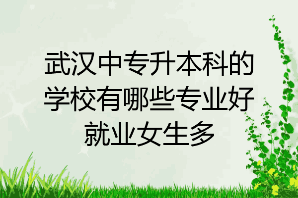 武汉中专升本科的学校有哪些专业好就业女生多