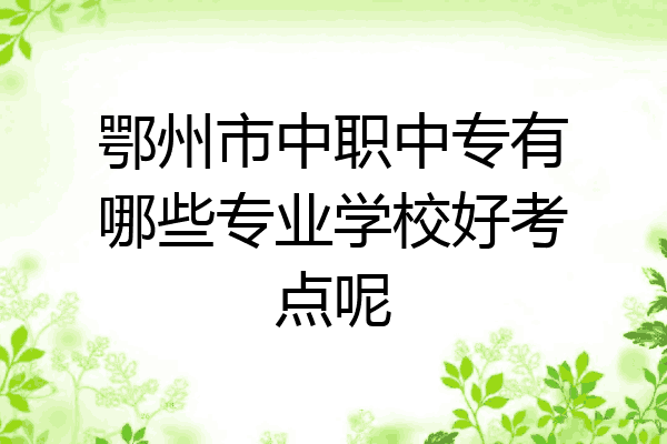 鄂州市中职中专有哪些专业学校好考点呢