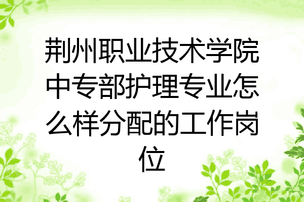 荆州职业技术学院中专部护理专业怎么样分配的工作岗位