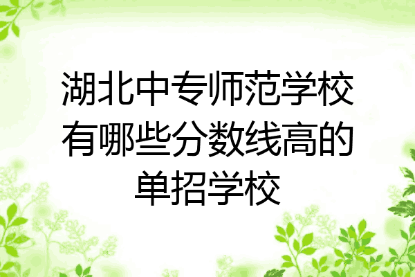 湖北中专师范学校有哪些分数线高的单招学校