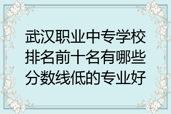 武汉职业中专学校排名前十名有哪些分数线低的专业好