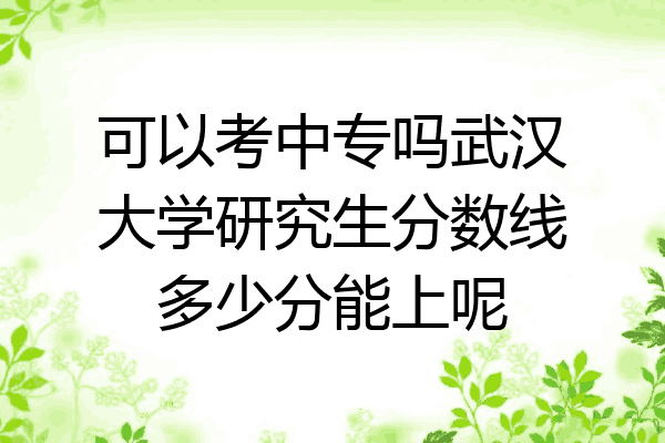 可以考中专吗武汉大学研究生分数线多少分能上呢