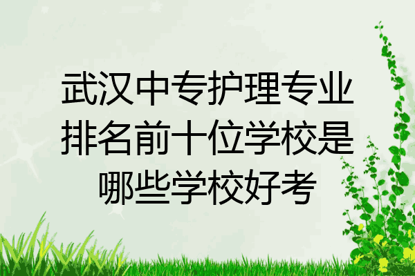 武汉中专护理专业排名前十位学校是哪些学校好考