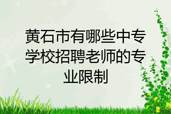 黄石市有哪些中专学校招聘老师的专业限制