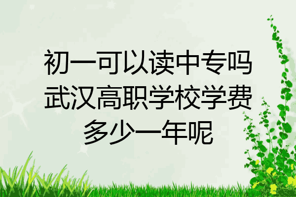 初一可以读中专吗武汉高职学校学费多少一年呢
