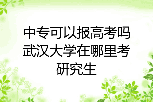 中专可以报高考吗武汉大学在哪里考研究生