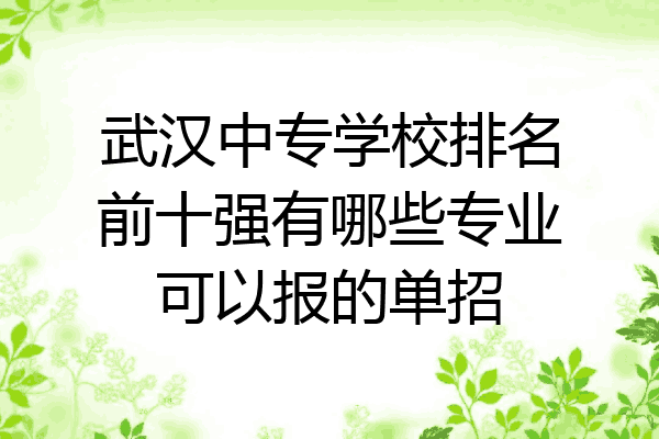 武汉中专学校排名前十强有哪些专业可以报的单招