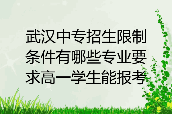 武汉中专招生限制条件有哪些专业要求高一学生能报考