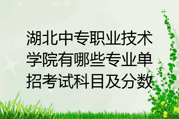 湖北中专职业技术学院有哪些专业单招考试科目及分数