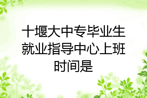十堰大中专毕业生就业指导中心上班时间是