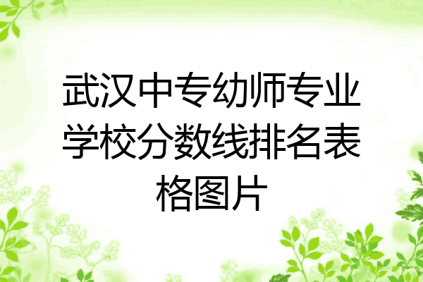 武汉中专幼师专业学校分数线排名表格图片