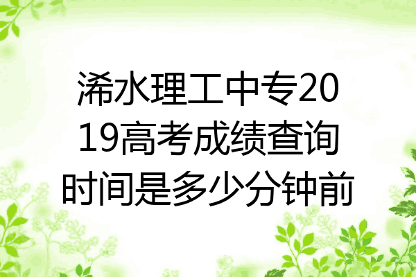 浠水理工中专2019高考成绩查询时间是多少分钟前