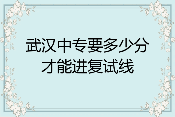 武汉中专要多少分才能进复试线