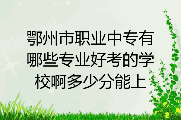 鄂州市职业中专有哪些专业好考的学校啊多少分能上