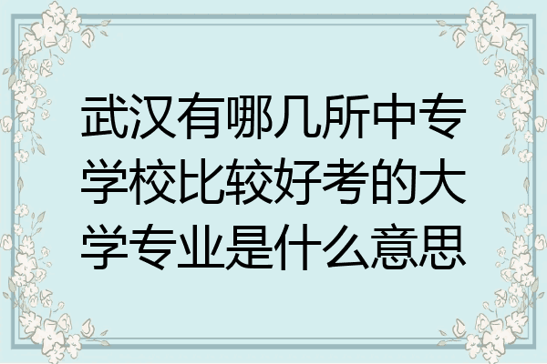 武汉有哪几所中专学校比较好考的大学专业是什么意思