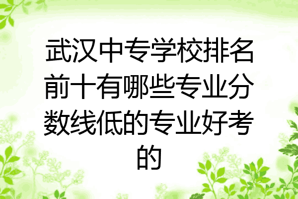 武汉中专学校排名前十有哪些专业分数线低的专业好考的