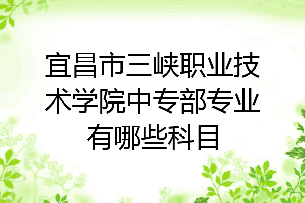 宜昌市三峡职业技术学院中专部专业有哪些科目