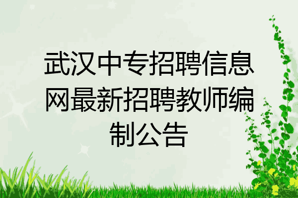 武汉中专招聘信息网最新招聘教师编制公告