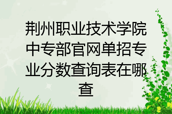 荆州职业技术学院中专部官网单招专业分数查询表在哪查