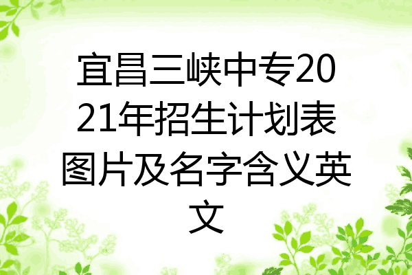 宜昌三峡中专2021年招生计划表图片及名字含义英文