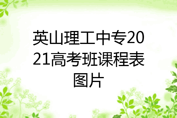 英山理工中专2021高考班课程表图片
