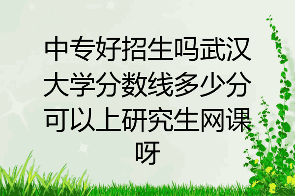 中专好招生吗武汉大学分数线多少分可以上研究生网课呀