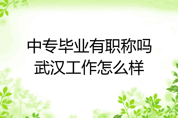 中专毕业有职称吗武汉工作怎么样