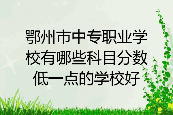 鄂州市中专职业学校有哪些科目分数低一点的学校好