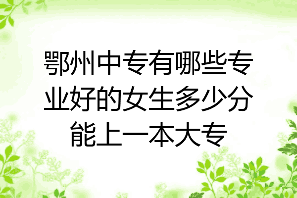 鄂州中专有哪些专业好的女生多少分能上一本大专