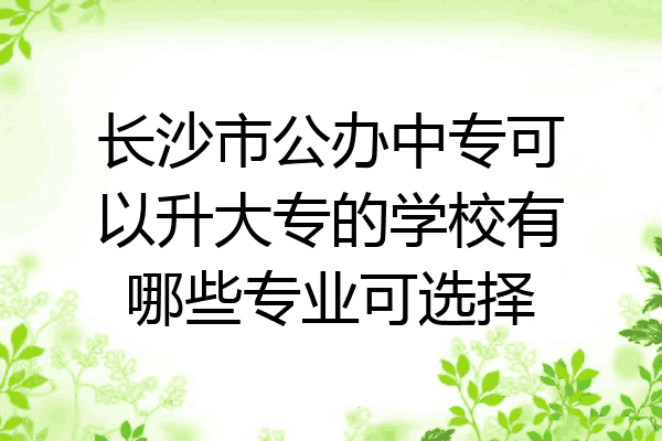 长沙市公办中专可以升大专的学校有哪些专业可选择