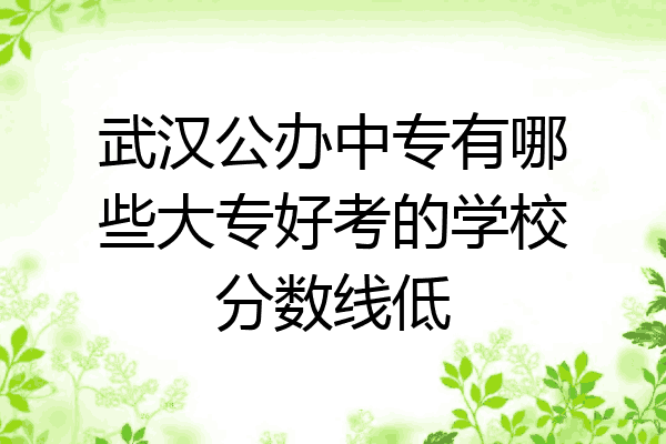 武汉公办中专有哪些大专好考的学校分数线低