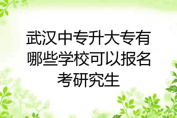 武汉中专升大专有哪些学校可以报名考研究生