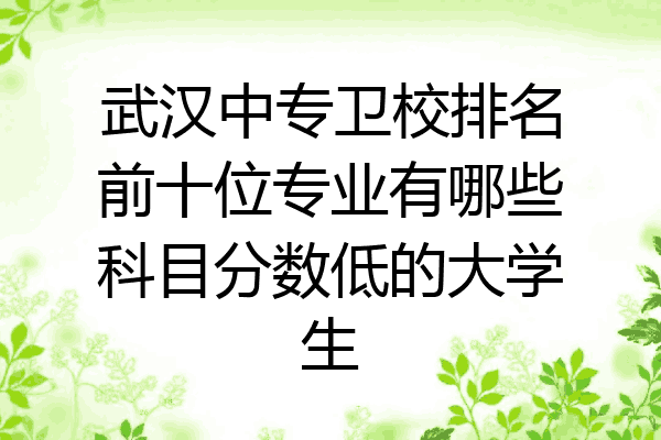 武汉中专卫校排名前十位专业有哪些科目分数低的大学生