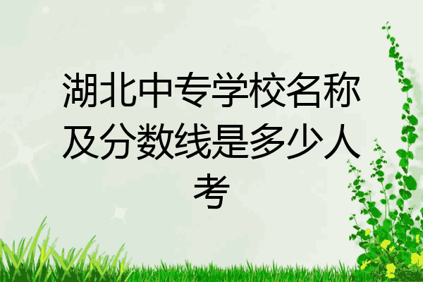 湖北中专学校名称及分数线是多少人考