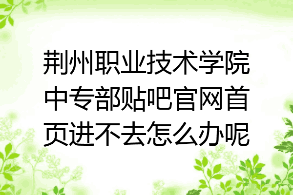 荆州职业技术学院中专部贴吧官网首页进不去怎么办呢