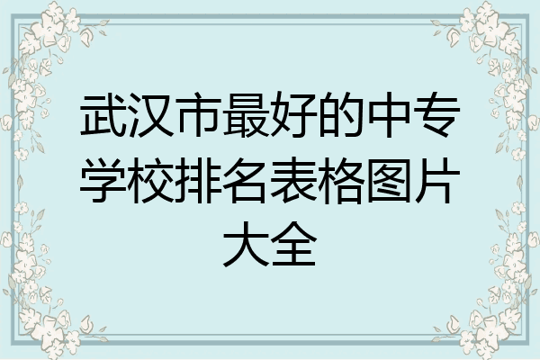 武汉市最好的中专学校排名表格图片大全