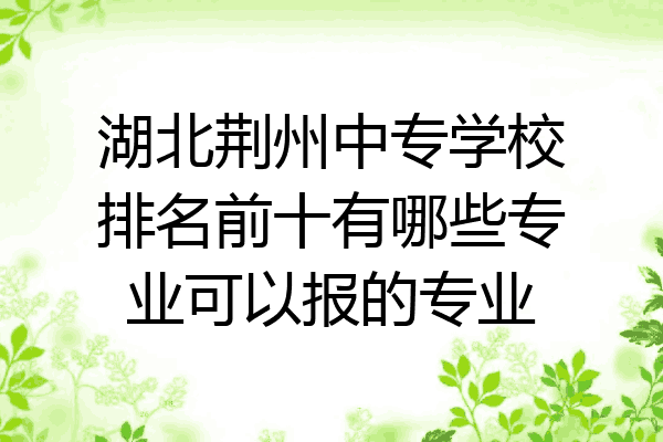 湖北荆州中专学校排名前十有哪些专业可以报的专业