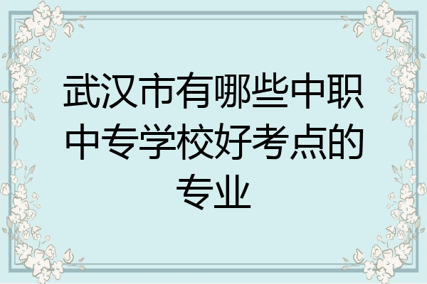 武汉市有哪些中职中专学校好考点的专业