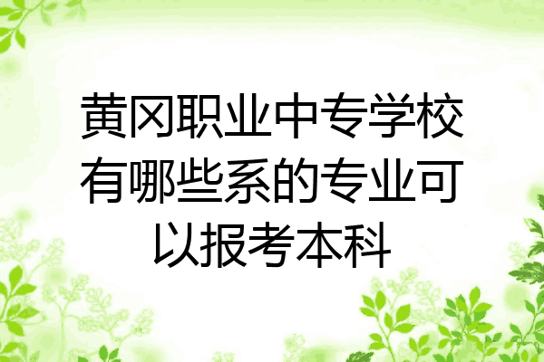 黄冈职业中专学校有哪些系的专业可以报考本科