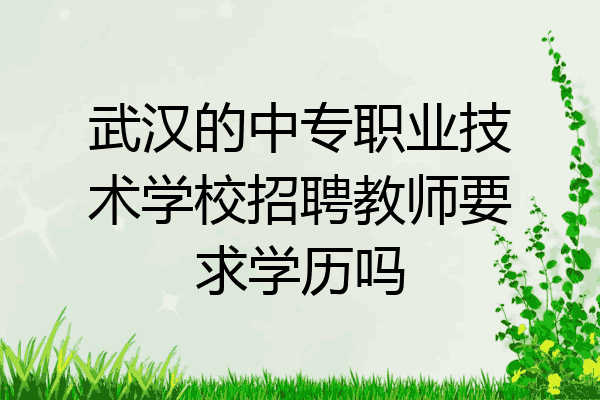 武汉的中专职业技术学校招聘教师要求学历吗