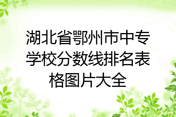 湖北省鄂州市中专学校分数线排名表格图片大全