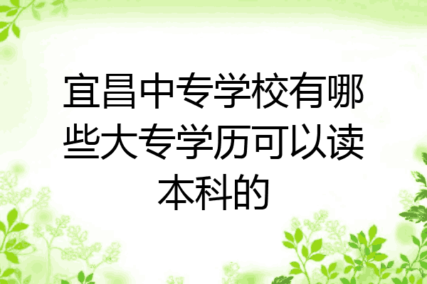 宜昌中专学校有哪些大专学历可以读本科的