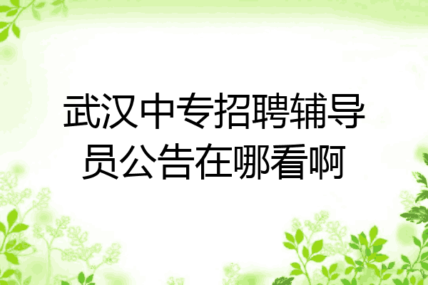 武汉中专招聘辅导员公告在哪看啊